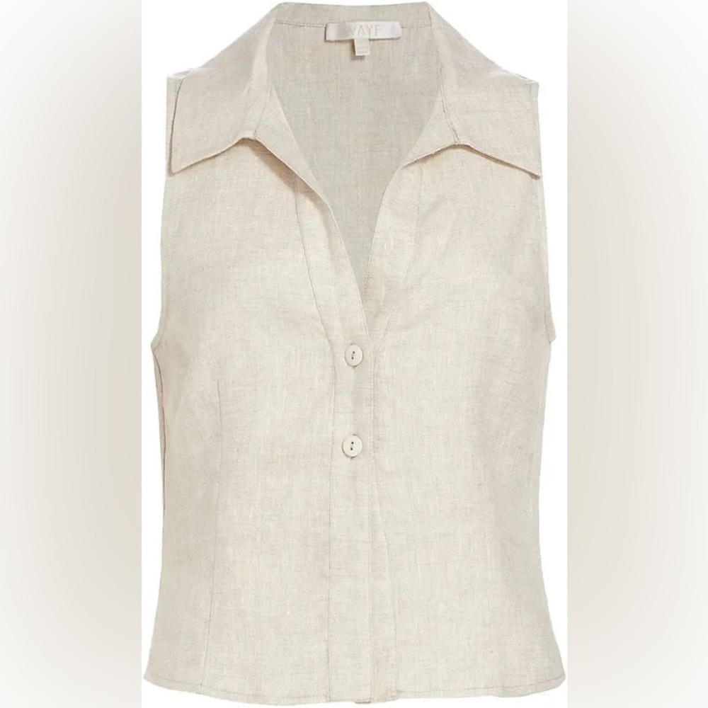 WAYF Devin Linen Sleeveless Shirt